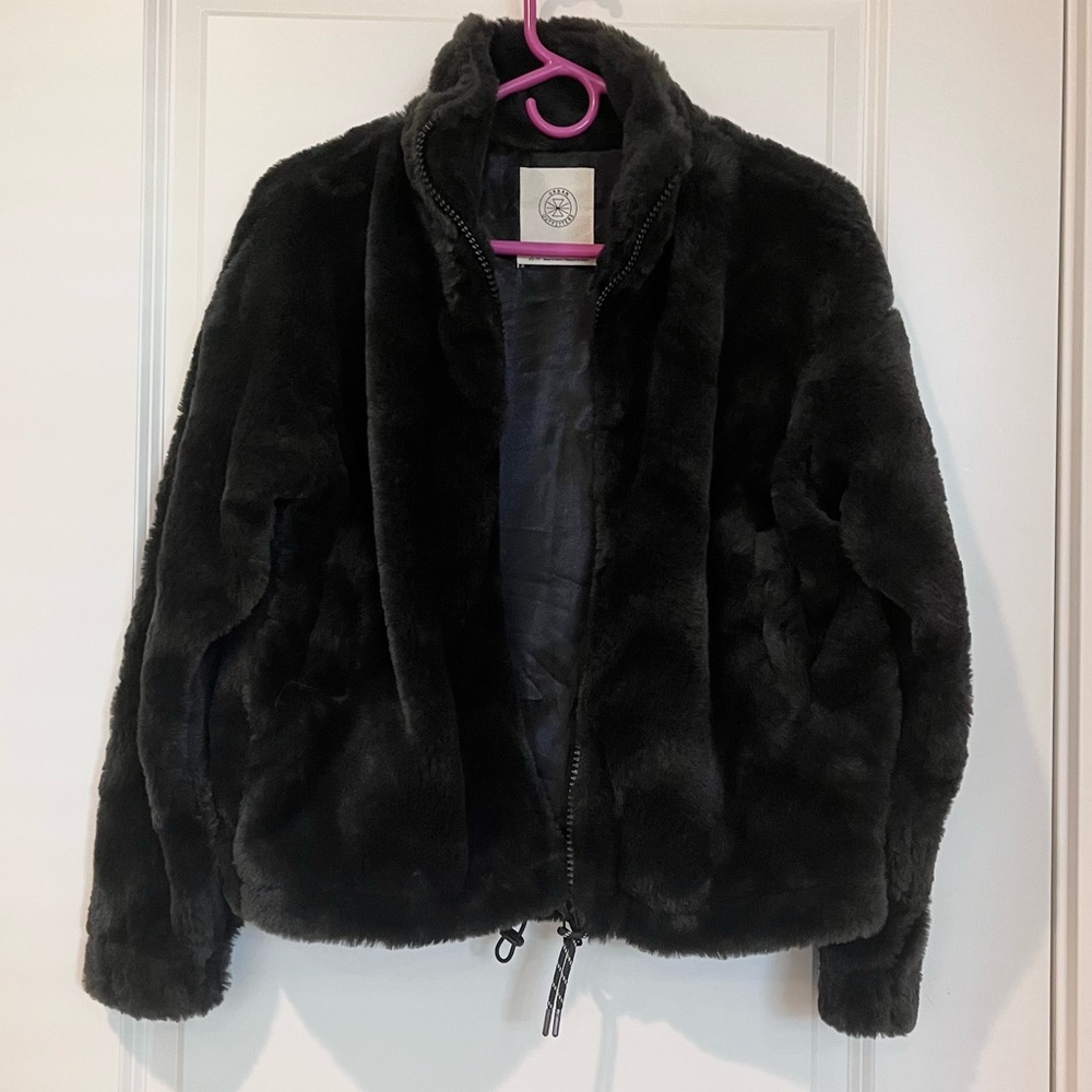 Urban Outfitters Black Fuzzy Jacket size XS